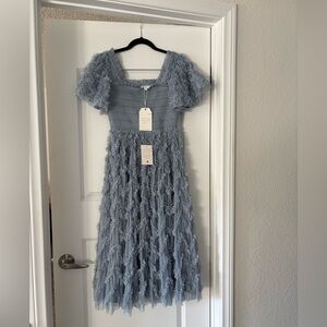 Ivy City Co Blue cloud nine Midi Dress size small
